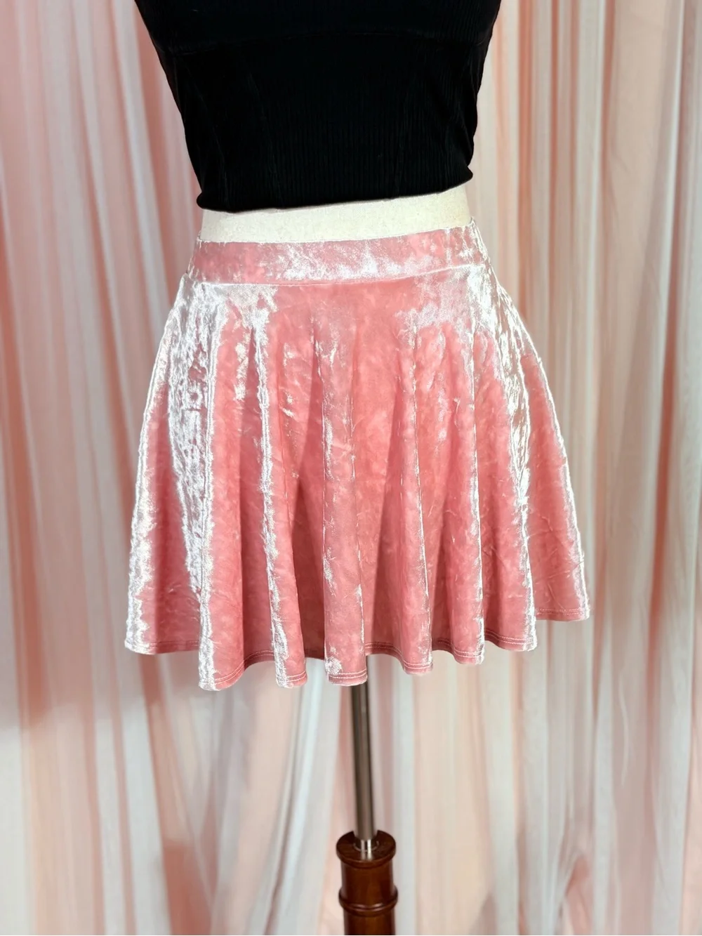 Forever 21 Velvet Pink Skater Skirt